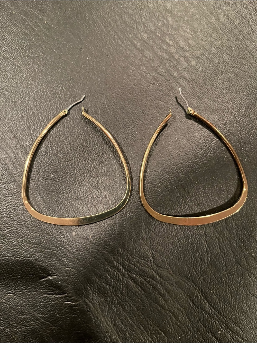 Gold Teardrop Hoop Earrings - Unbranded